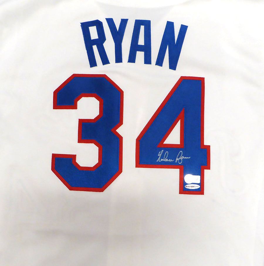 Texas Rangers Nolan Ryan Autographed 1993 White Authentic Mitchell & Ness Jersey Beckett BAS QR #BS30317