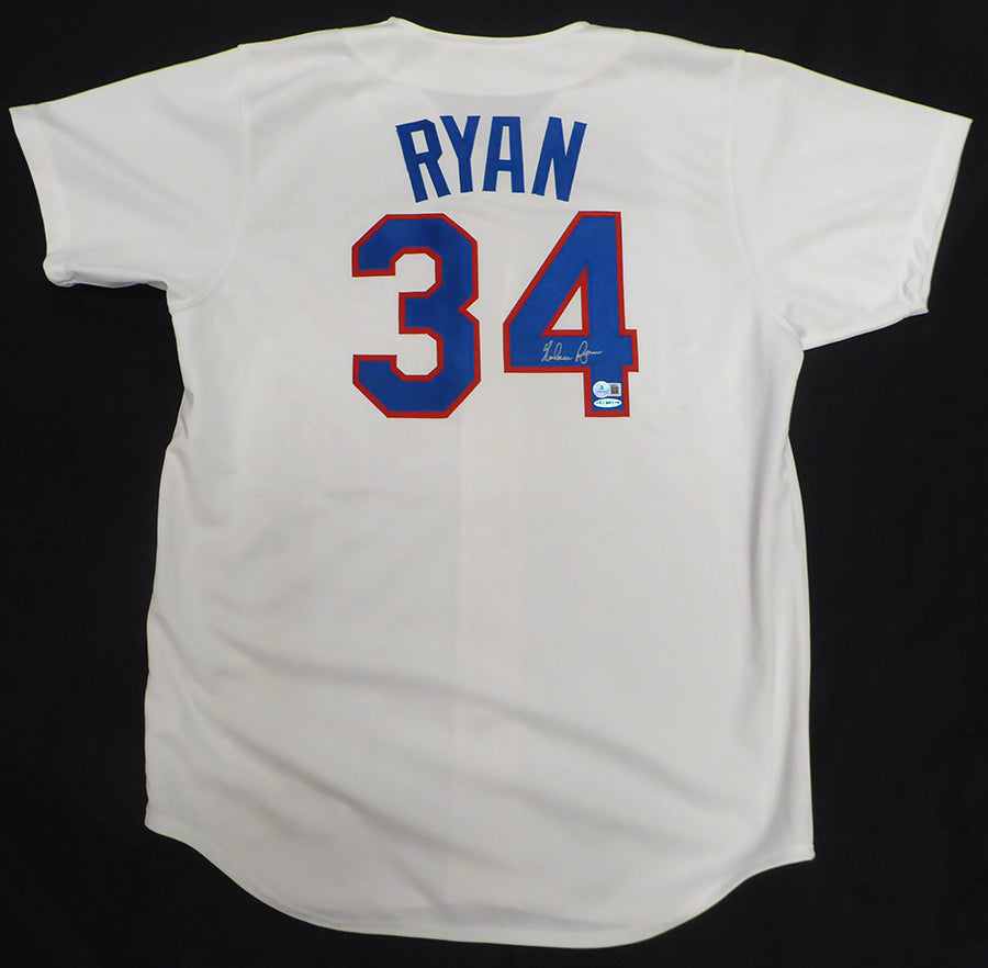 Texas Rangers Nolan Ryan Autographed 1993 White Authentic Mitchell & Ness Jersey Beckett BAS QR #BS30317