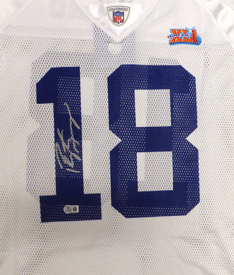 Indianapolis Colts Peyton Manning Autographed White Reebok Jersey SB XLI Beckett BAS QR #BS30364