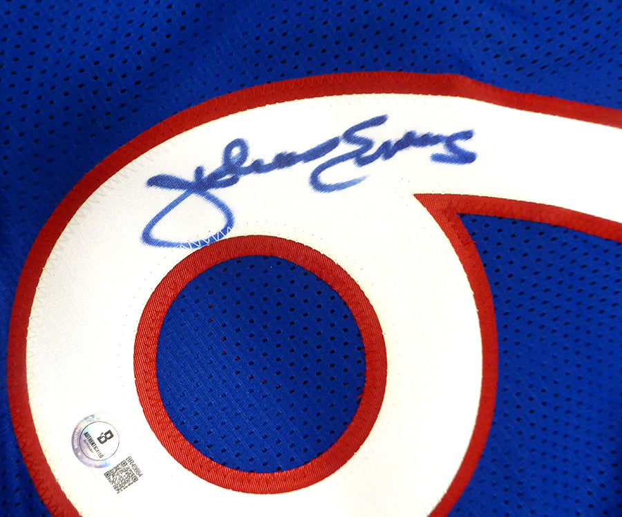 Philadelphia 76ers Julius Erving Autographed Blue Jersey Beckett BAS QR #BR49884