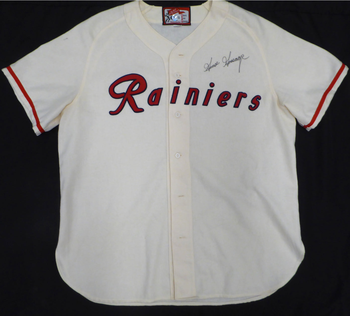 Seattle Mariners Goose Gossage Autographed Cream Ebbets Field Flannels Jersey June 11, 1994 Ebbets Field Turn Back The Clock Beckett BAS QR #BH26885