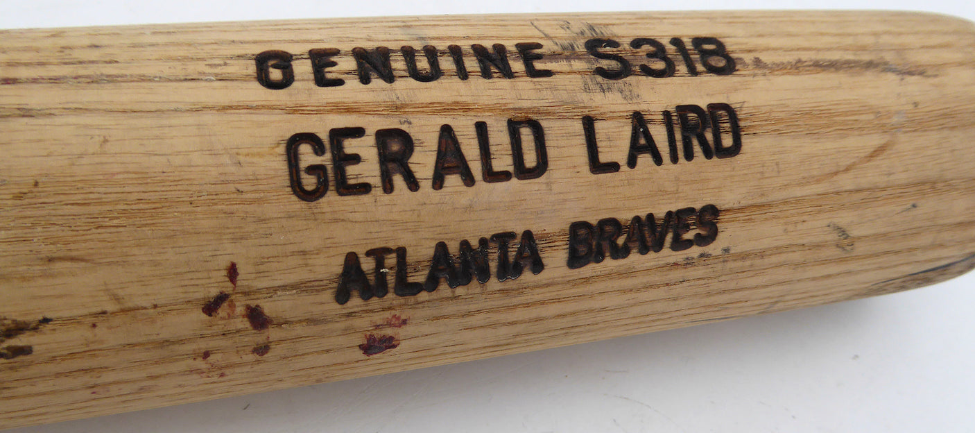 Gerald Laird Unsigned Game Used Bat Louisville Slugger S318 Atlanta Braves SKU #253143