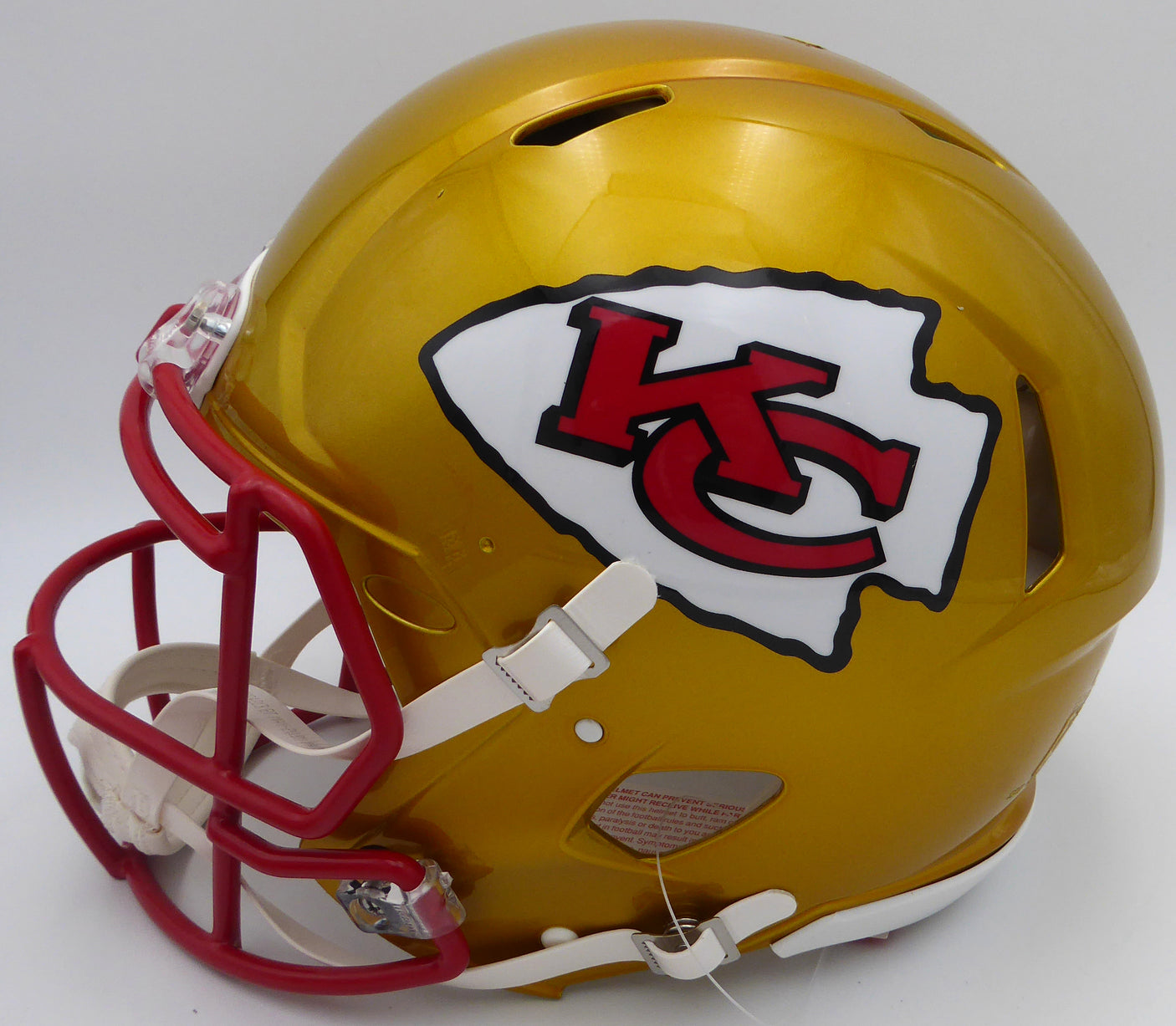 Clyde Edwards-Helaire Autographed Kansas City Chiefs Flash Gold Authentic Full Size Speed Helmet Beckett BAS QR #WK21042