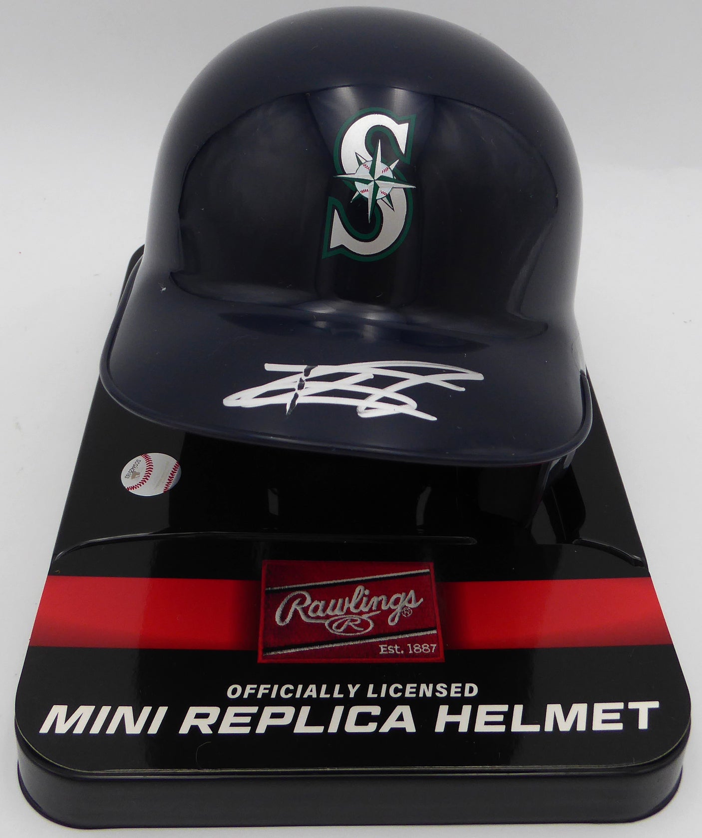 Julio Rodriguez Autographed Seattle Mariners Mini Helmet (Smudged) Beckett BAS QR #BN14295