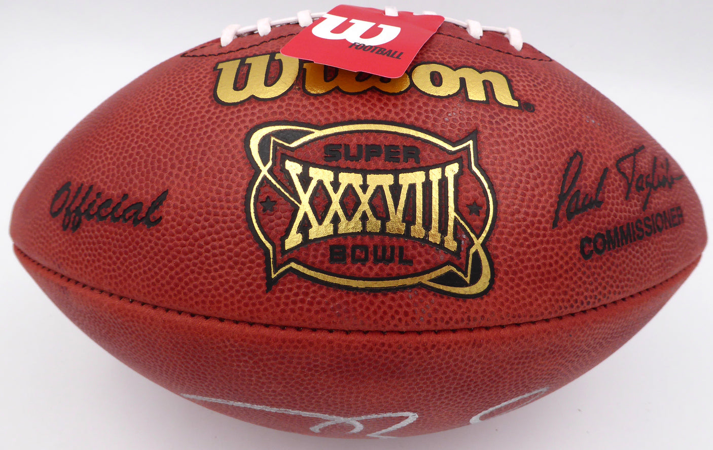 Tom Brady Autographed SB XXXVIII NFL Leather Football New England Patriots Fanatics Holo #B048290