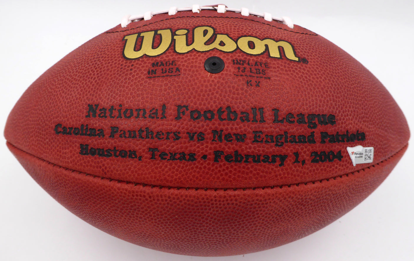 Tom Brady Autographed SB XXXVIII NFL Leather Football New England Patriots Fanatics Holo #B048290