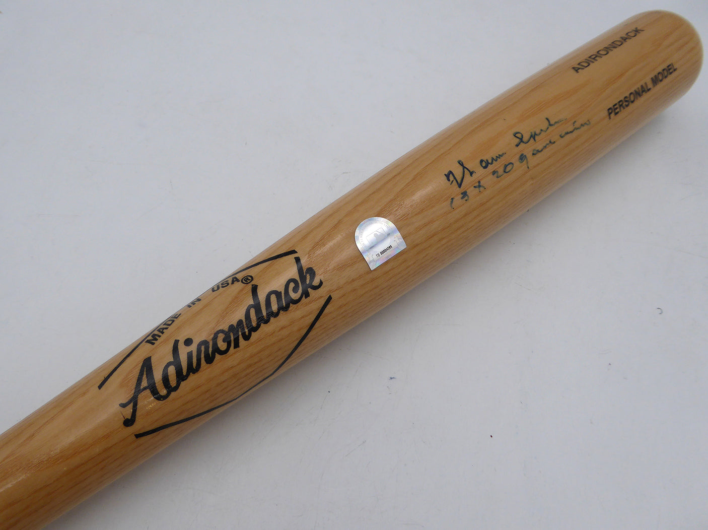 Warren Spahn Autographed Adirondack Bat Milwaukee Braves "13X 20 Game Winner" MLB Holo #TD 00004085