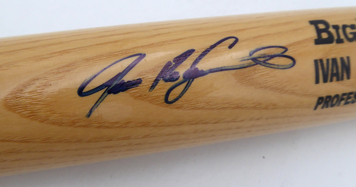 Ivan Rodriguez Autographed Rawlings Bat Texas Rangers Beckett BAS QR #BS30656