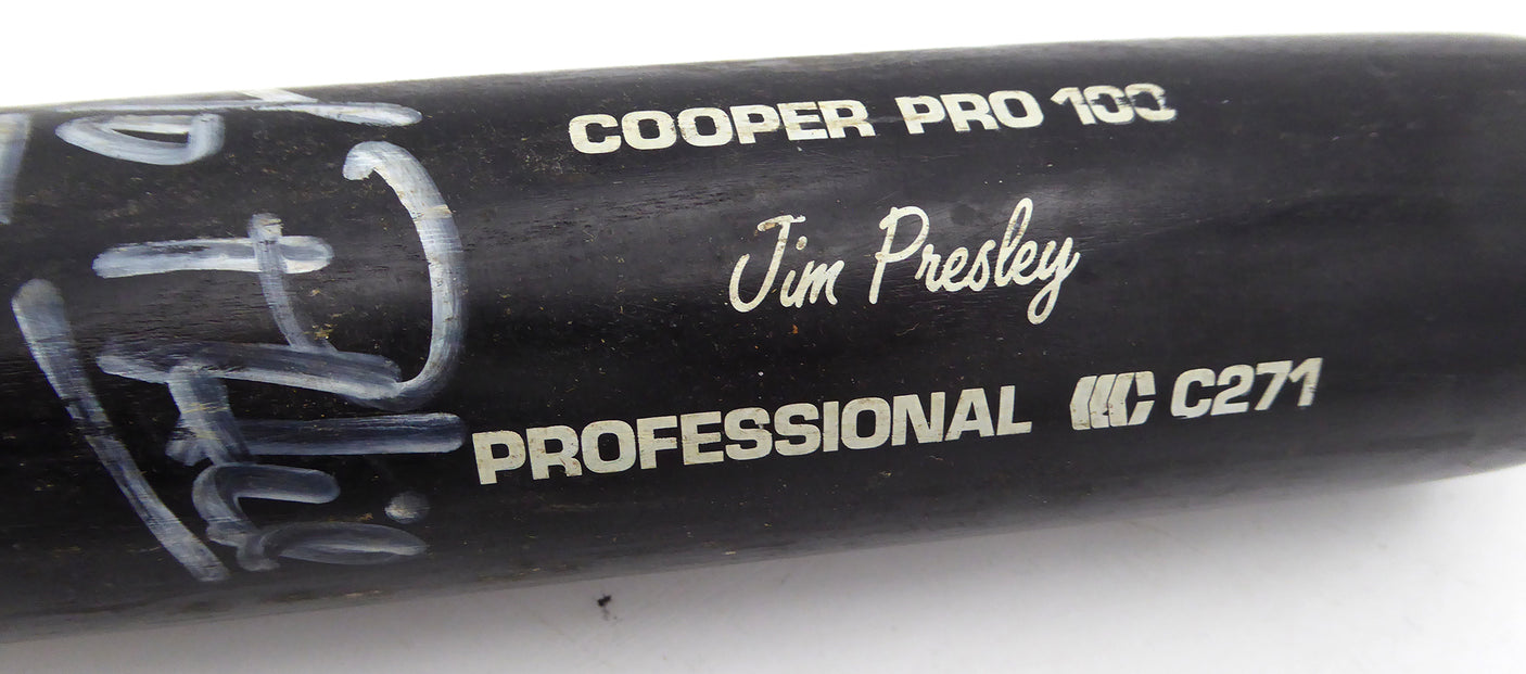 Jim Presley Autographed Game Used Cooper C271 Bat Seattle Mariners "To Phil" SKU #253271