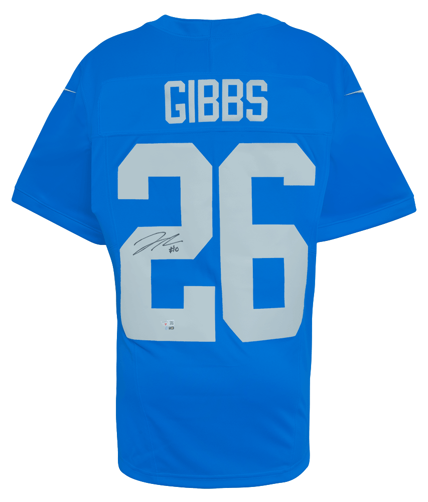 Jahmyr Gibbs Signed Detroit Lions Blue Nike Replica Football Jersey - (Fanatics)