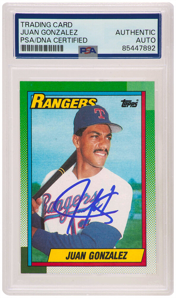 Juan Gonzalez Signed Texas Rangers 1990 Topps Rookie Baseball Card #331 - (PSA Encapsulated)