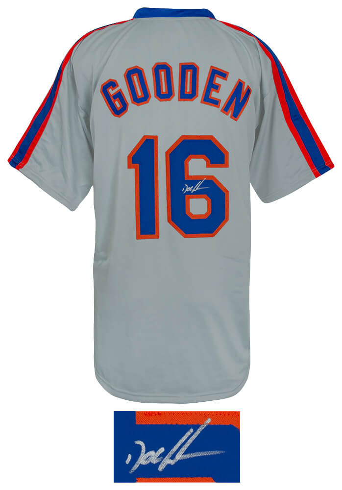 Dwight Gooden Signed Grey T/B Custom Baseball Jersey