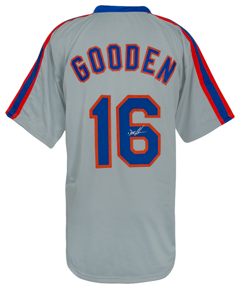Dwight Gooden Signed Grey T/B Custom Baseball Jersey