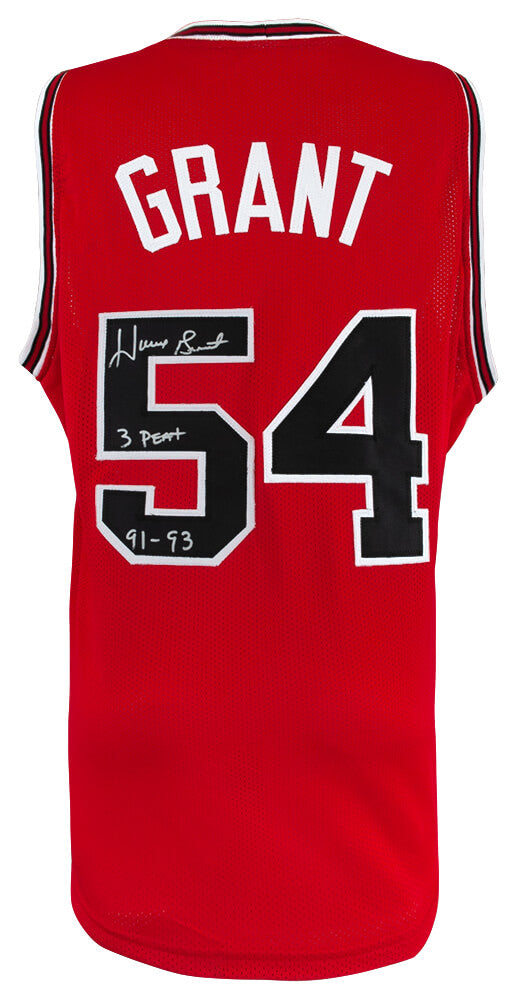 Horace Grant Signed Red Custom Basketball Jersey w/3 Peat 91-93