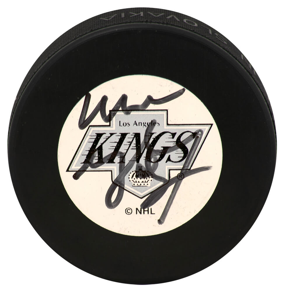 Wayne Gretzky Signed Los Angeles Kings Logo Hockey Puck - (JSA Holo & Full Letter)