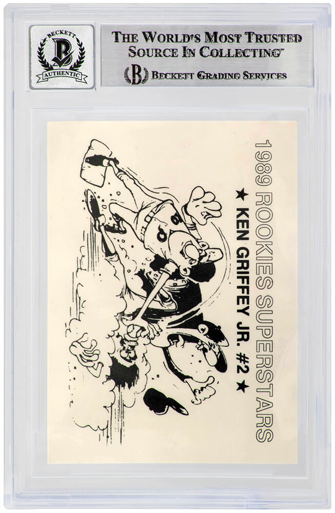 Ken Griffey Jr Signed Seattle Mariners 1989 Rookies Superstars Rookie Baseball Card #2 - (Beckett - Auto Grade 10)