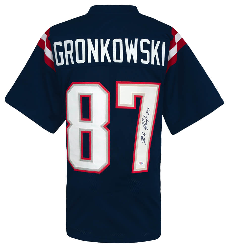 Rob Gronkowski Signed Navy Custom Football Jersey - (PSA)