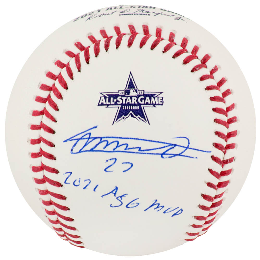 Vladimir Guerrero Jr Signed Rawlings 2021 All Star Game Logo Baseball w/2021 ASG MVP - (Beckett)