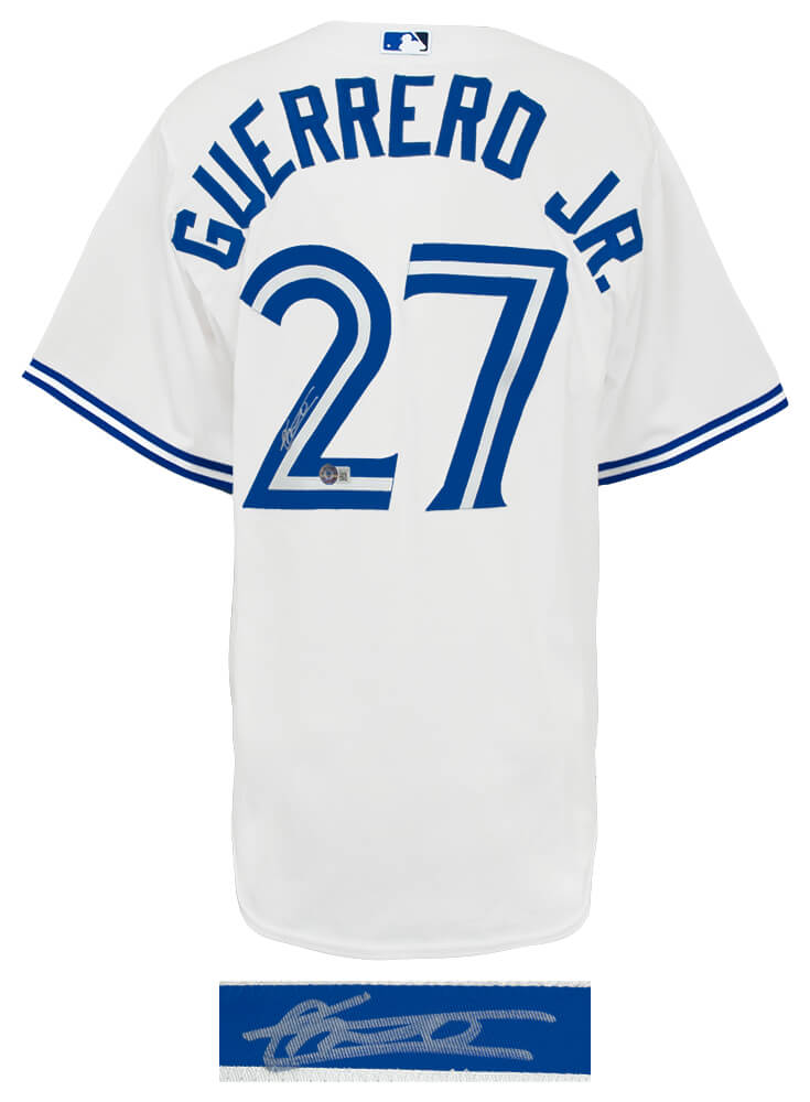Vladimir Guerrero Jr. Signed Toronto Blue Jays White Nike Replica Baseball Jersey - (Beckett)