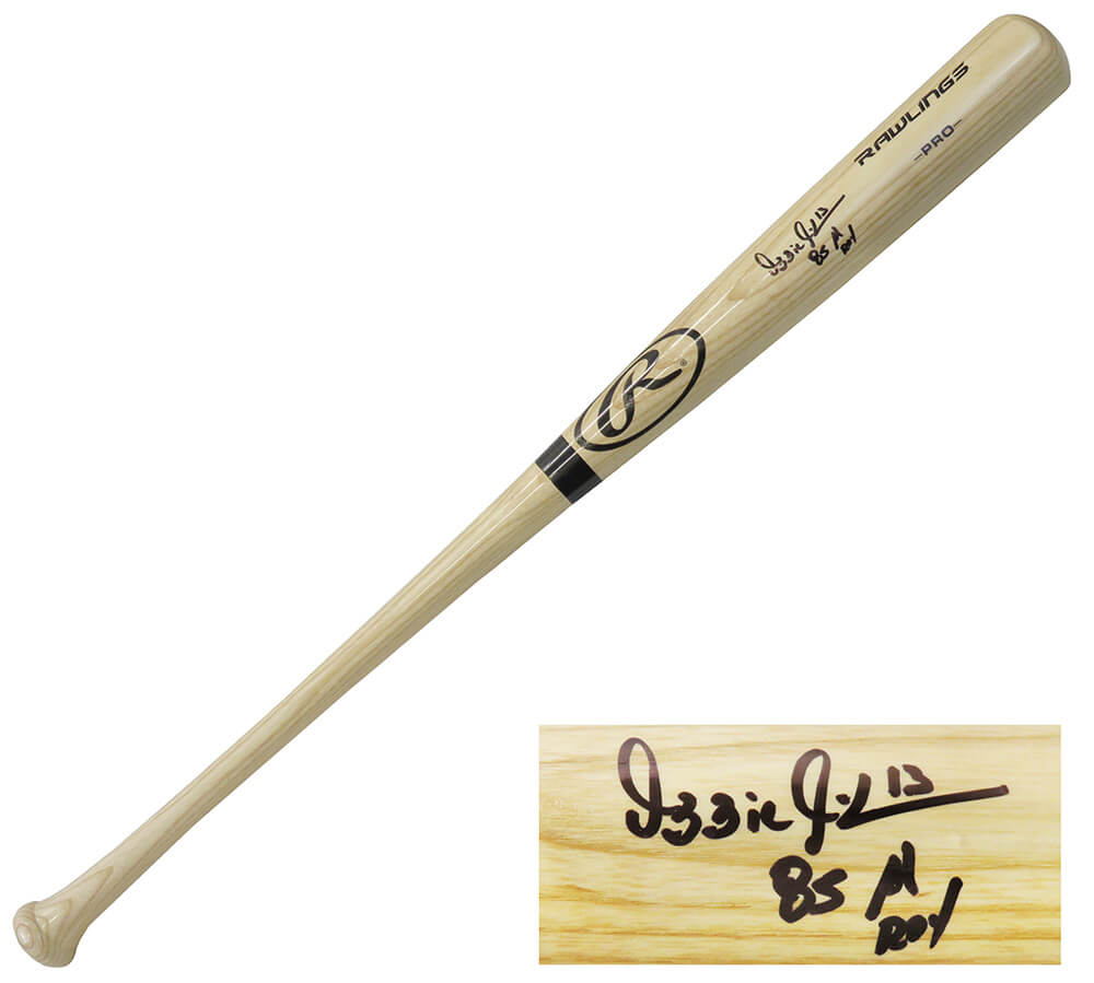 Ozzie Guillen Signed Rawlings Pro Blonde Baseball Bat w/85 AL ROY