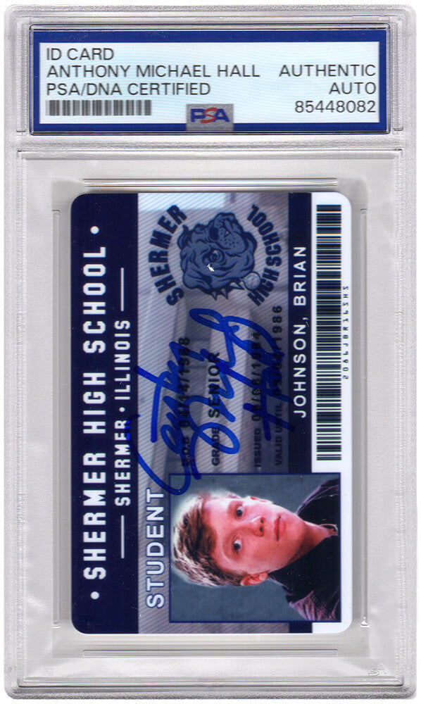 Anthony Michael Hall Signed The Breakfast Club Brian Johnson Shermer High School ID Card - (PSA Encapsulated)