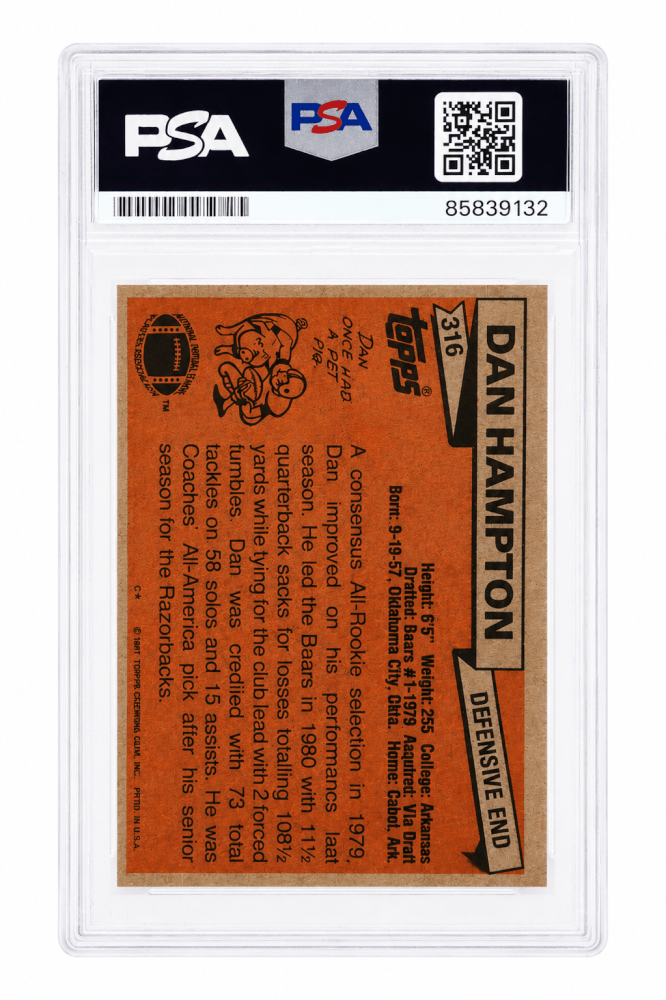 John Hannah Signed New England Patriots 1984 Topps Football Trading Card #137 w/HOF'91 - (PSA Encapsulated)