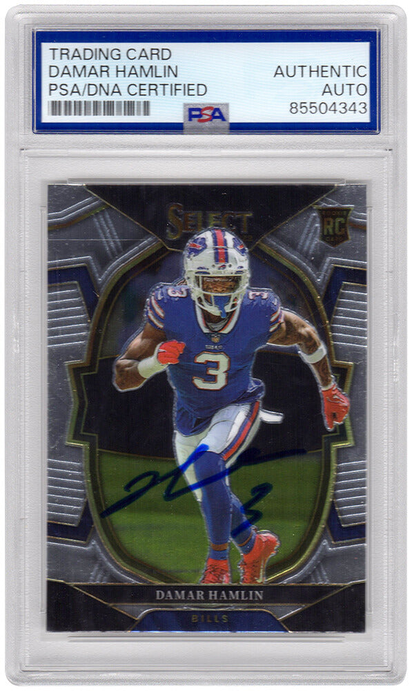 Damar Hamlin Signed Buffalo Bills 2022 Panini Select Football Card #100 - (PSA Encapsulated)