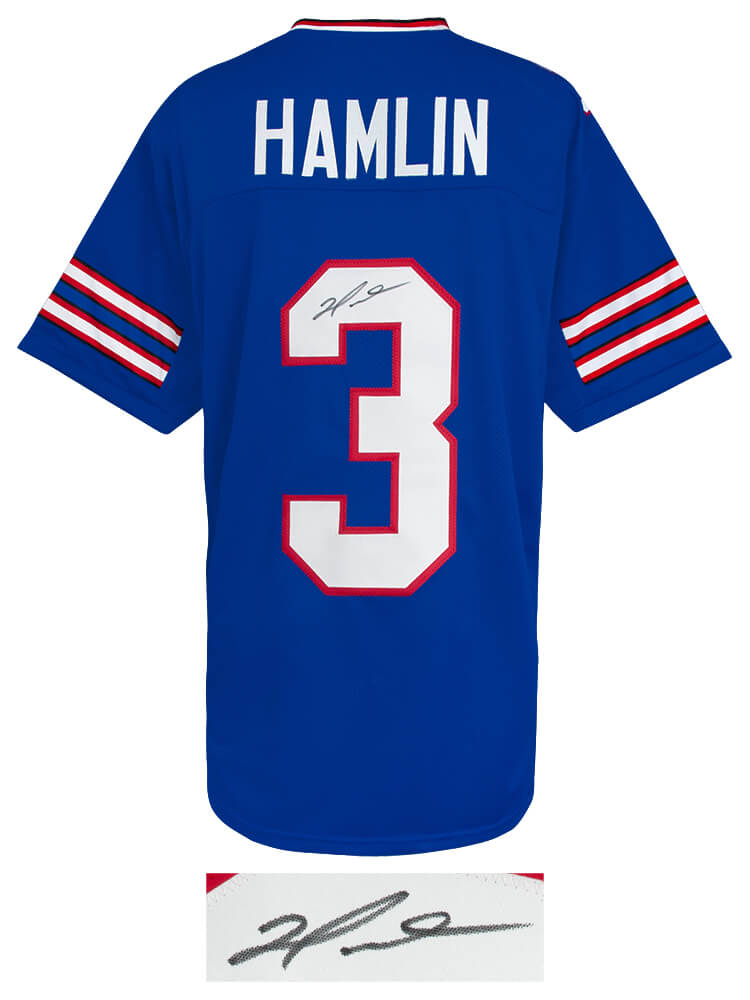 Damar Hamlin Signed Blue Custom Football Jersey