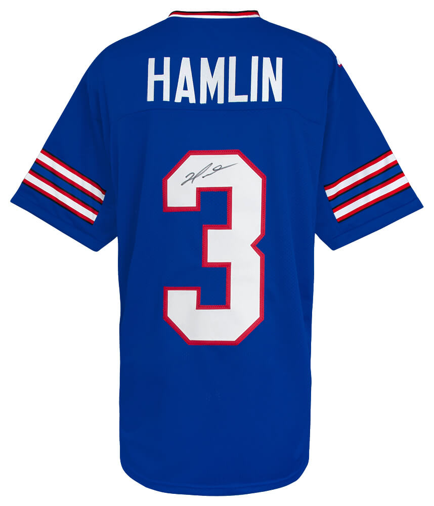 Damar Hamlin Signed Blue Custom Football Jersey