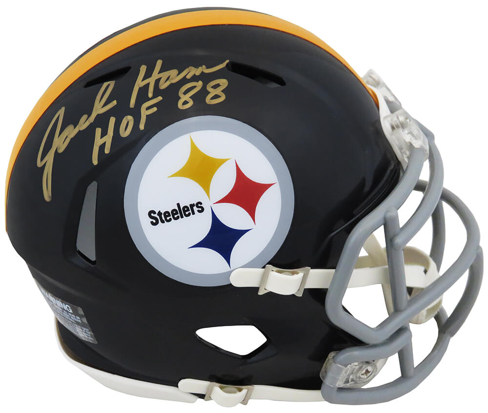 Jack Ham Signed Pittsburgh Steelers Throwback Riddell Speed Mini Helmet w/HOF'88 (In Gold)