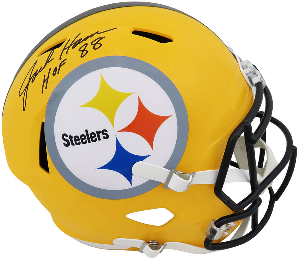 Jack Ham Signed Pittsburgh Steelers Throwback Gold Riddell Full Size Speed Replica Helmet w/HOF'88