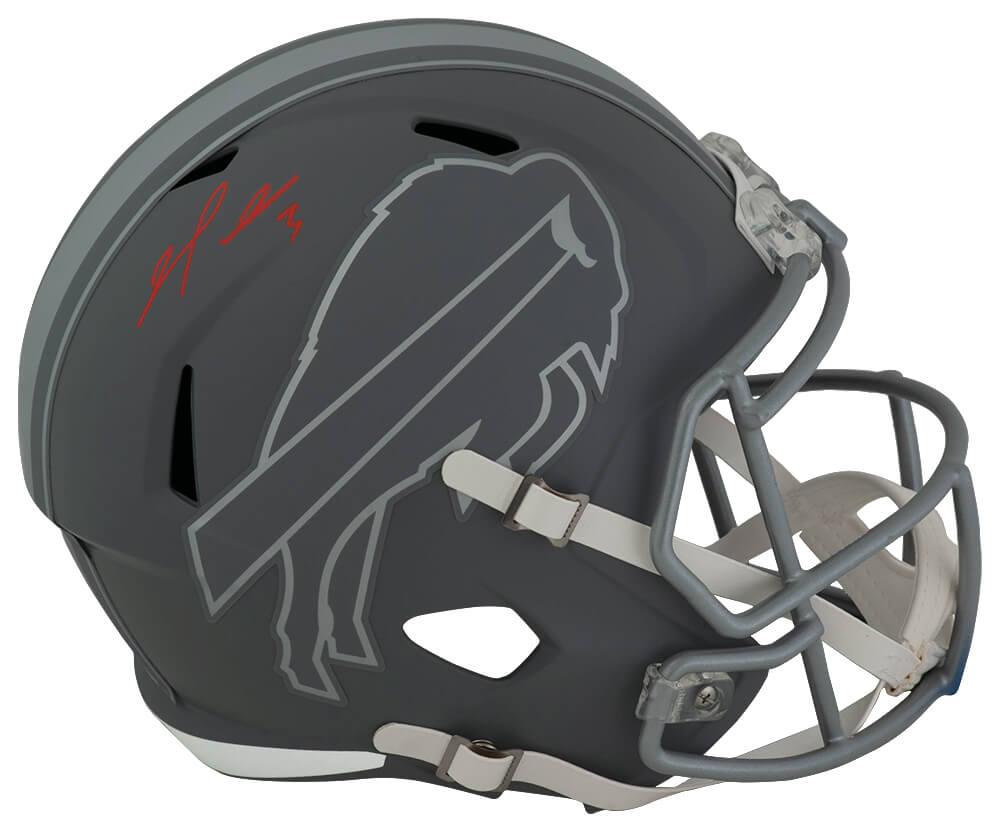 Damar Hamlin Signed Buffalo Bills SLATE Riddell Full Size Speed Replica Helmet