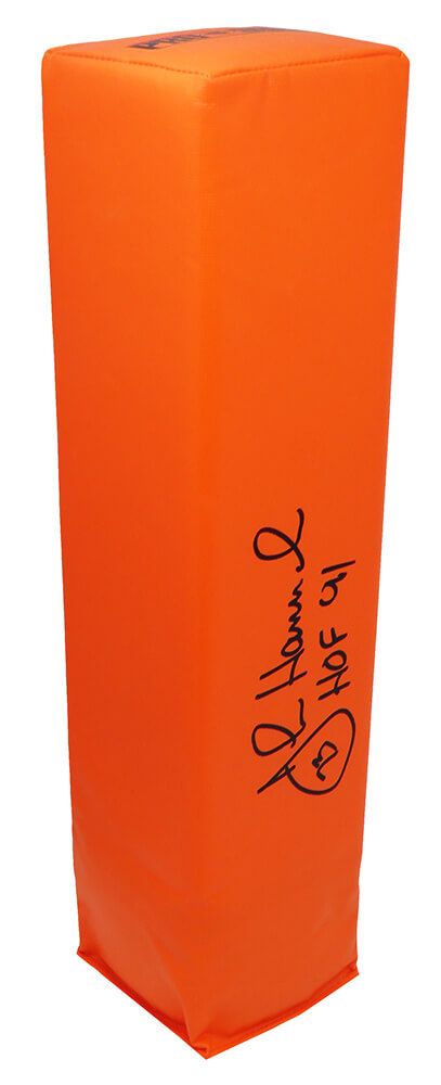 John Hannah Signed Orange Endzone Pylon w/HOF'91