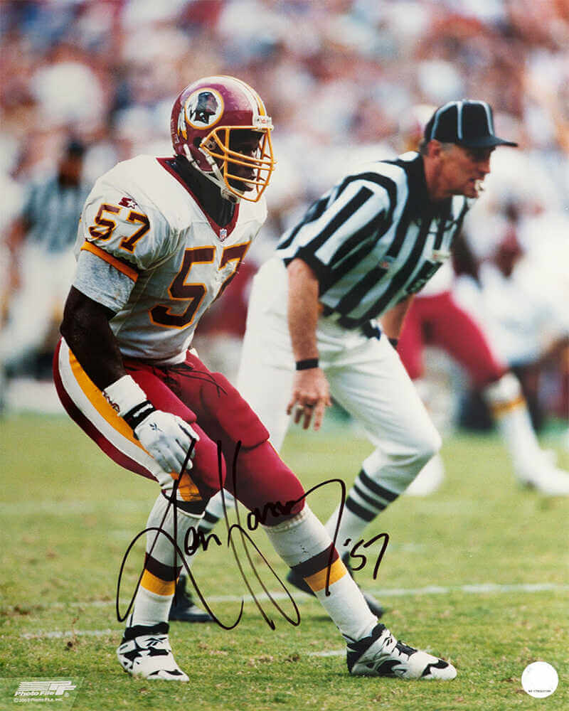 Ken Harvey Sigend Washington Football Team White Jersy Action 16x20 Photo