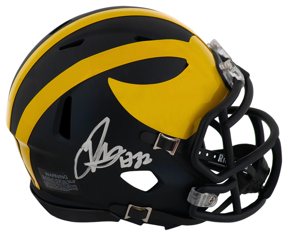 Jaylen Harrell Signed Michigan Wolverines Riddell Speed Mini Helmet