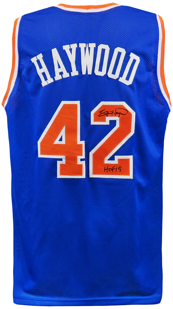 Spencer Haywood Signed Blue Throwback Custom Basketball Jersey w/HOF'15