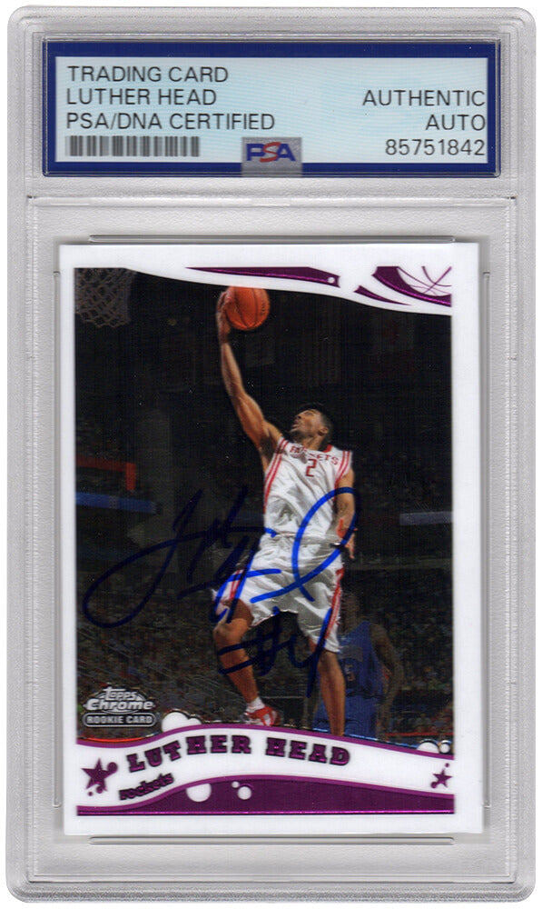 Luther Head Signed Houston Rockets 2006 Topps Chrome Rookie Basketball Card #208 - (PSA Encapsulated)
