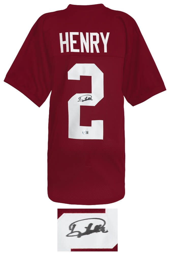 Derrick Henry Signed Maroon Custom College Football Jersey - (Beckett)