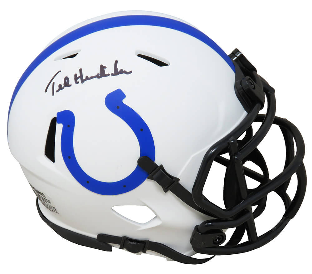 Ted Hendricks Signed Colts Lunar Eclipse White Matte Riddell Speed Mini Helmet