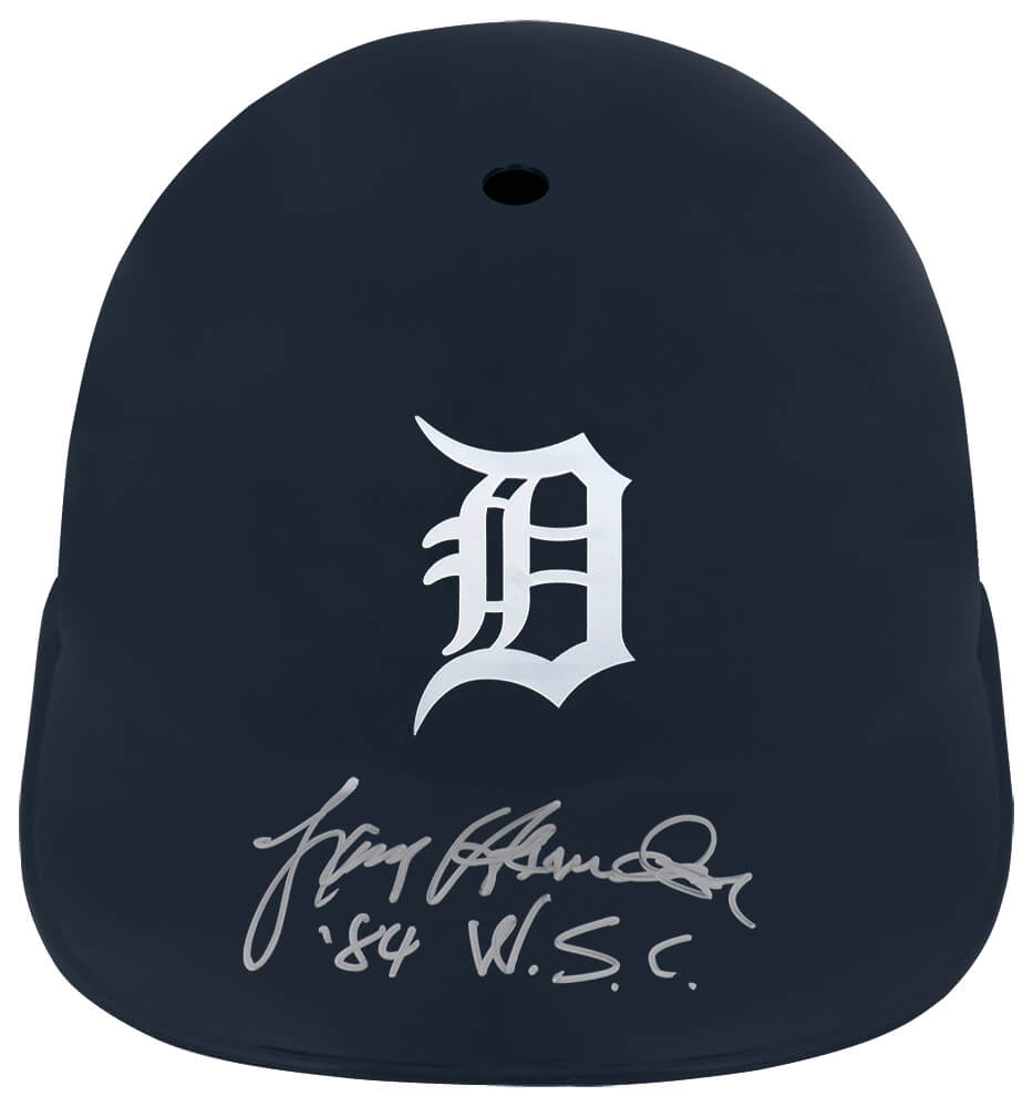 Larry Herndon Signed Detroit Tigers Souvenir Replica Batting Helmet w/84 WSC