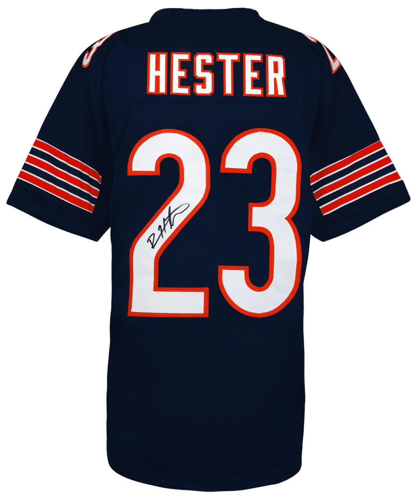 Devin Hester Signed Navy Custom Football Jersey