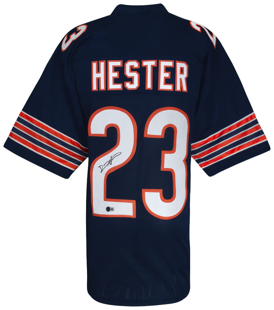 Devin Hester Signed Navy Custom Football Jersey - (Beckett)