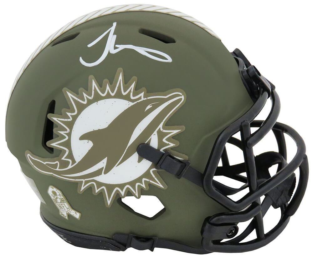 Tyreek Hill Signed Miami Dolphins Salute to Service Riddell Speed Mini Helmet