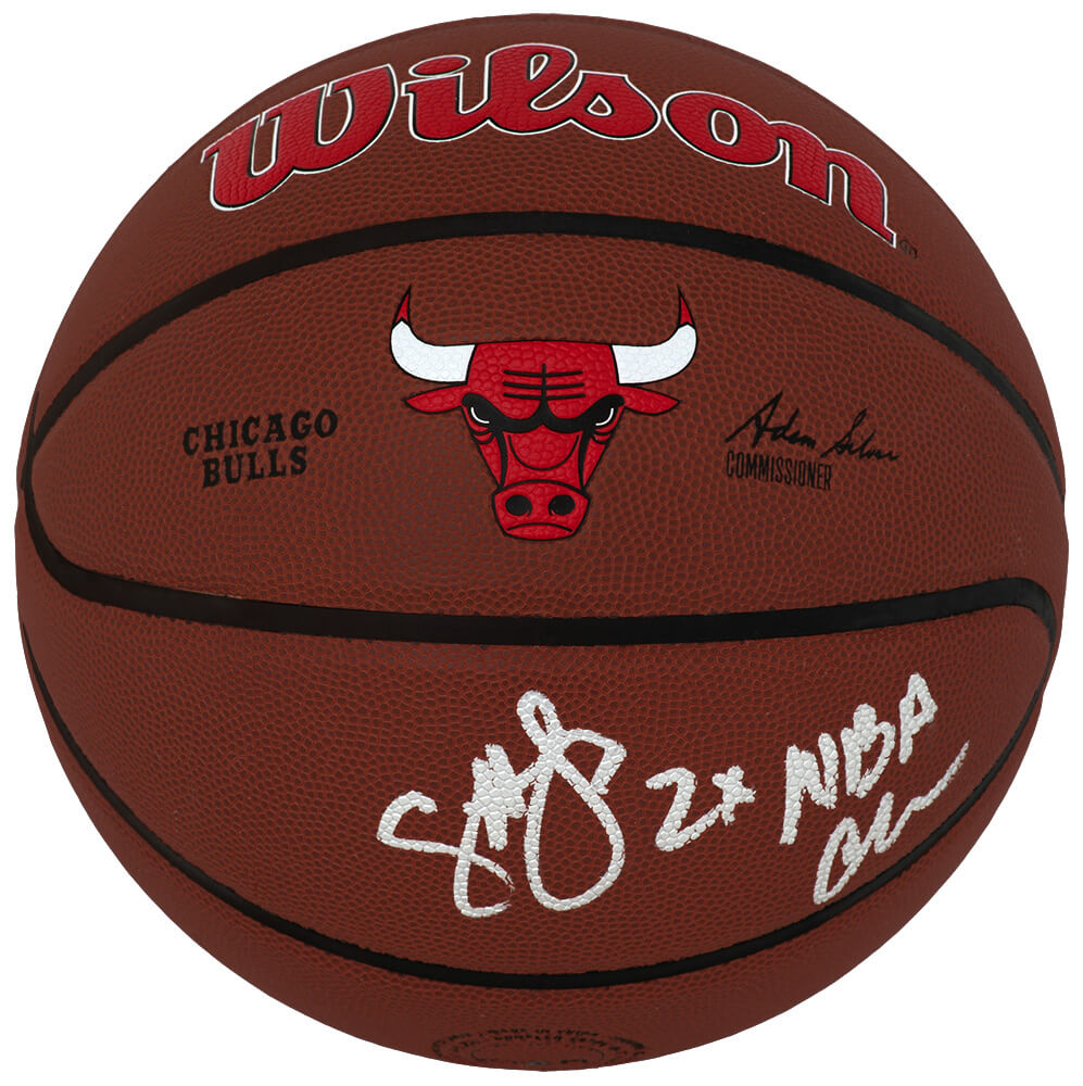 Craig Hodges Signed Chicago Bulls Logo Wilson NBA Basketball w/2x NBA Champs