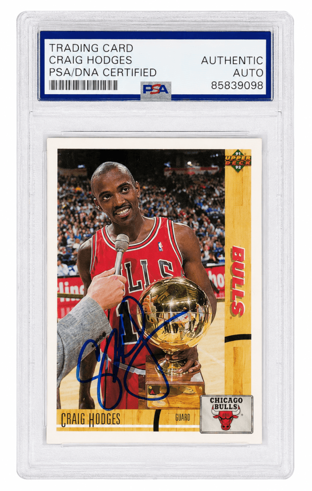 Craig Hodges Signed Chicago Bulls 1991 Upper Deck Basketball Trading Card #148 - (PSA Encapsulated)