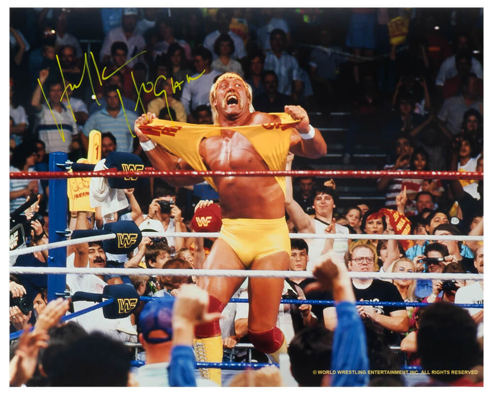 Hulk Hogan Signed WWE Hulkamania Wrestling 16x20 Photo