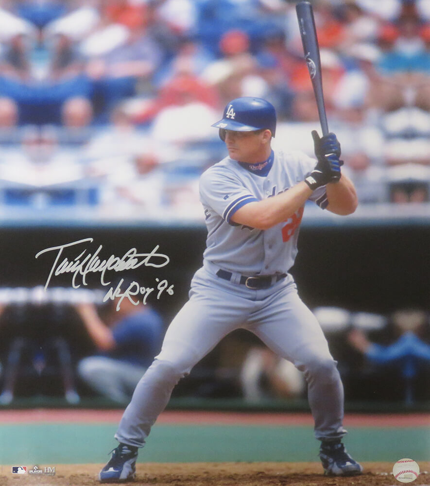 Todd Hollandsworth Signed Los Angeles Dodgers Batting Action 16x20 Photo w/NL ROY 96