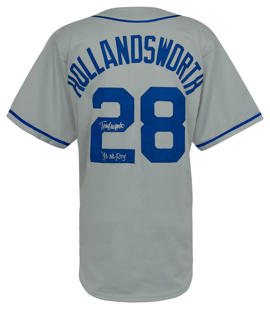 Todd Hollandsworth Signed Grey Custom Baseball Jersey w/96 NL ROY