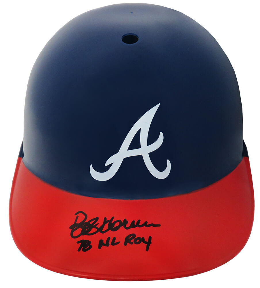 Bob Horner Signed Atlanta Braves Replica Souvenir Batting Helmet w/78 NL ROY