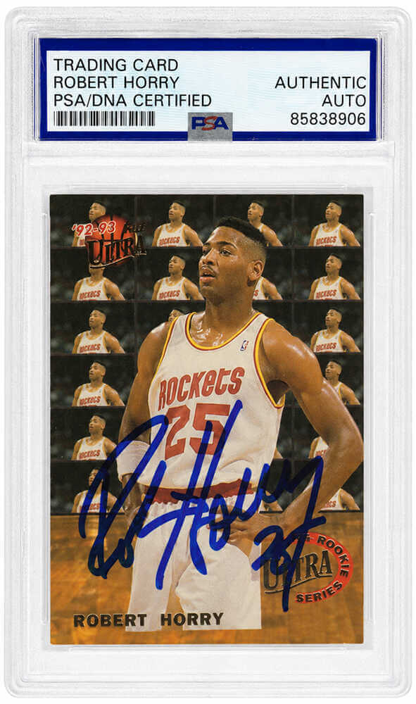 Robert Horry Signed Houston Rockets 1992-93 Fleer Ultra Rookie Series Basketball Card #3 (PSA Encapsulated)